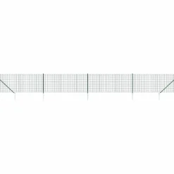 MAISON EXCLUSIVE - Clôture en treillis métallique et piquet d'ancrage vert 1,1x10m