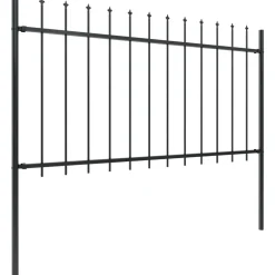 MAISON EXCLUSIVE - Clôture de jardin avec dessus en forme de lance en acier 1070 x 100 cm noir