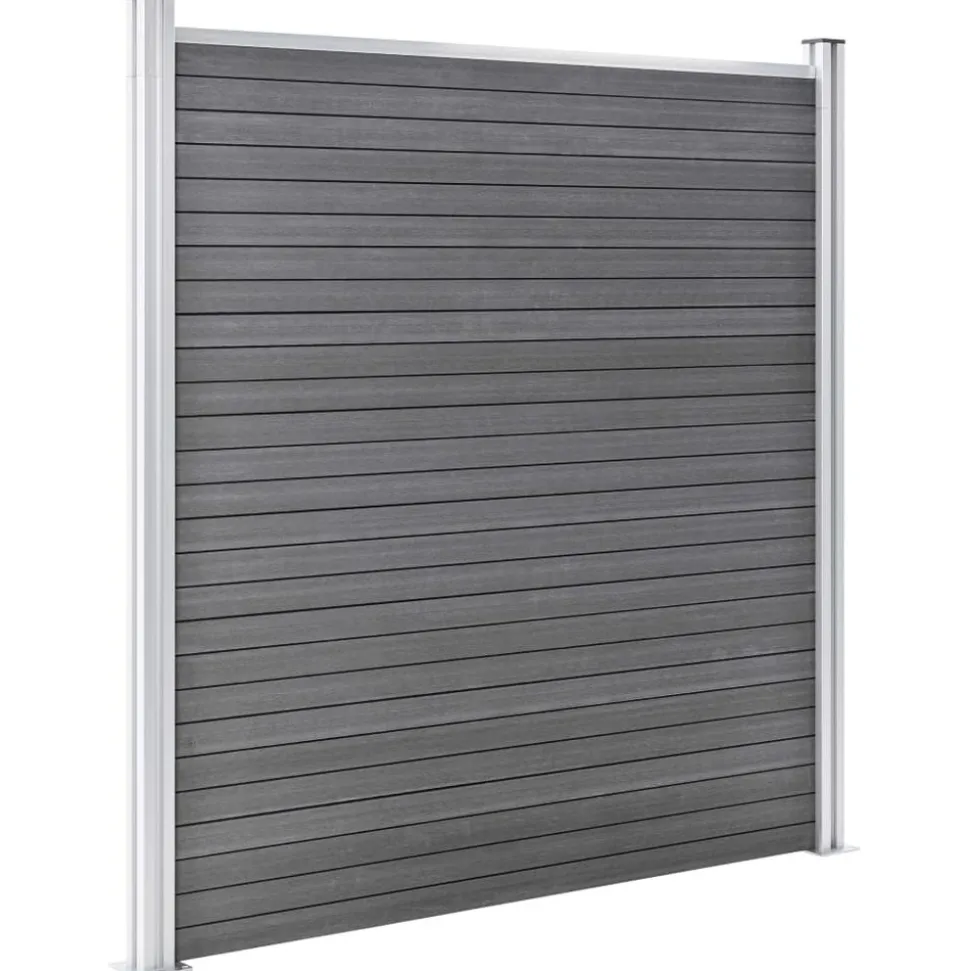 MAISON EXCLUSIVE - Clôture de jardin wpc 872x186 cm gris