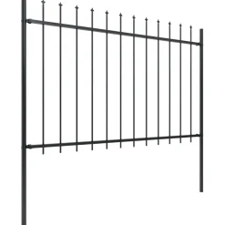 MAISON EXCLUSIVE - Clôture de jardin avec dessus en forme de lance en acier 1070 x 120 cm noir