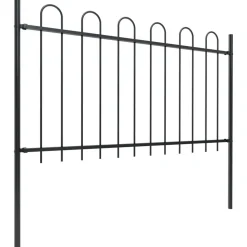 MAISON EXCLUSIVE - Clôture de jardin avec arceau en acier 892,5 x 100 cm noir