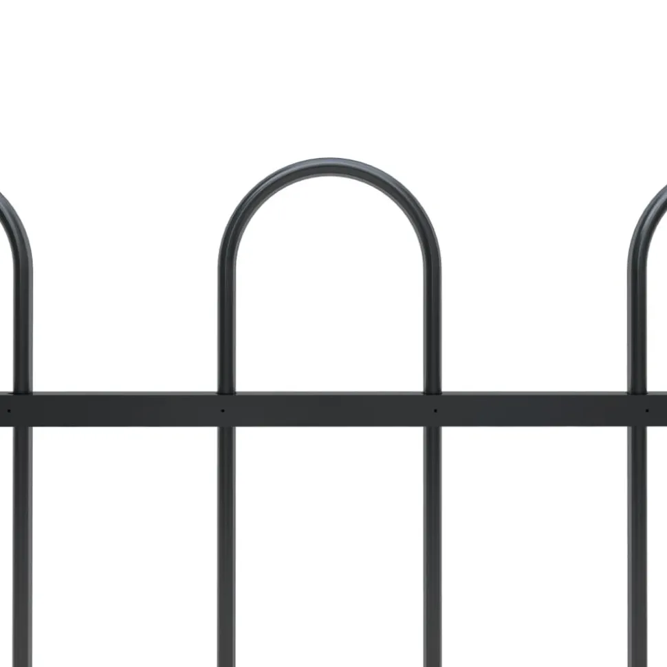 MAISON EXCLUSIVE - Clôture de jardin avec arceau en acier 892,5 x 100 cm noir
