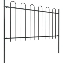 MAISON EXCLUSIVE - Clôture de jardin avec arceau en acier 1070 x 100 cm noir