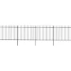 MAISON EXCLUSIVE - Clôture de jardin avec dessus en forme de lance en acier 714,5 x 150 cm noir