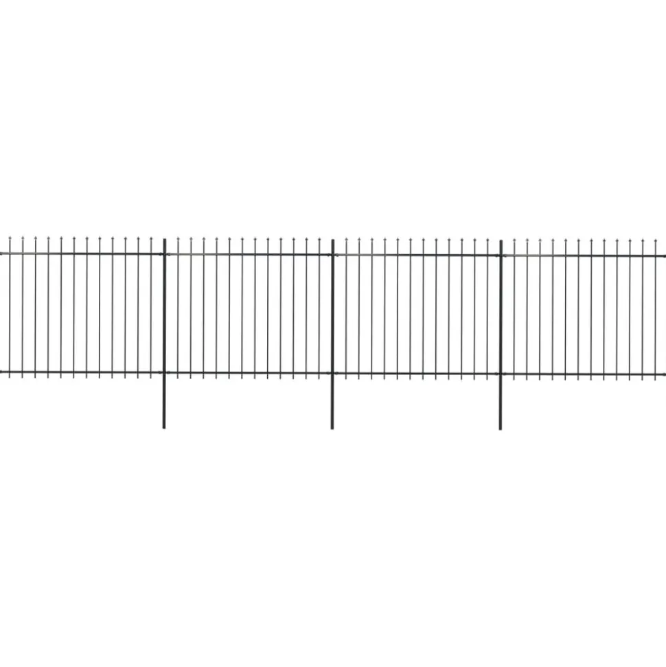 MAISON EXCLUSIVE - Clôture de jardin avec dessus en forme de lance en acier 714,5 x 150 cm noir