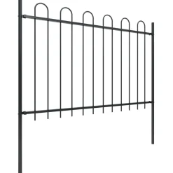 MAISON EXCLUSIVE - Clôture de jardin avec arceau en acier 359 x 120 cm noir