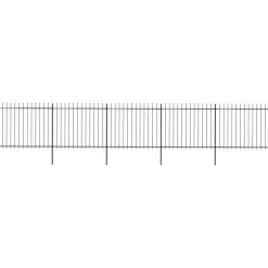 MAISON EXCLUSIVE - Clôture de jardin avec dessus en forme de lance en acier 892,5 x 150 cm noir