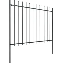 MAISON EXCLUSIVE - Clôture de jardin avec dessus en forme de lance en acier 892,5 x 150 cm noir