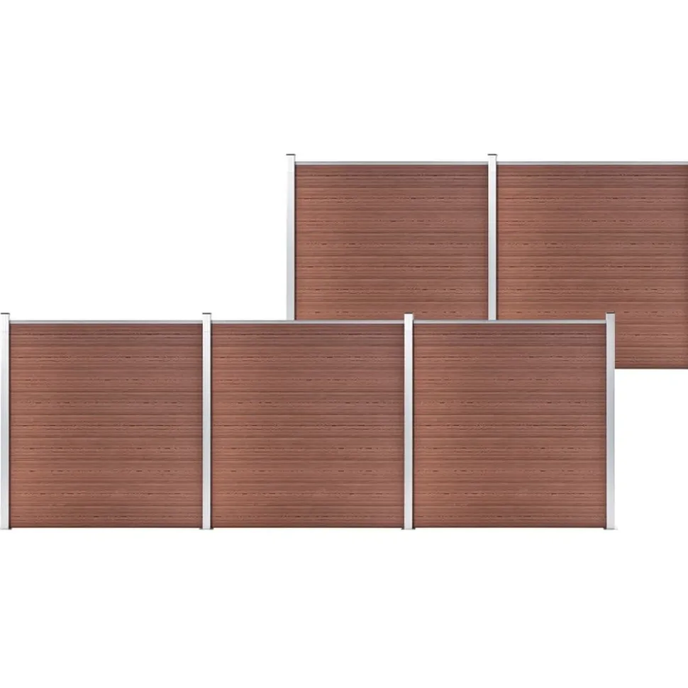 MAISON EXCLUSIVE - Clôture de jardin wpc 872x186 cm marron