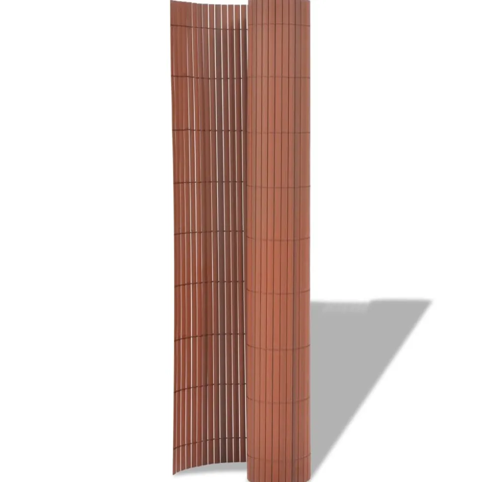 MAISON EXCLUSIVE - Clôture de jardin double face pvc 90 x 500 cm marron