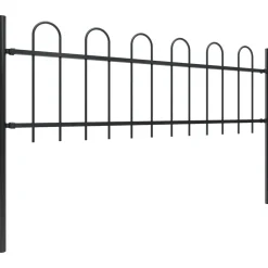MAISON EXCLUSIVE - Clôture de jardin avec arceau en acier 1781,5 x 60 cm noir