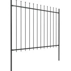 MAISON EXCLUSIVE - Clôture de jardin avec dessus en forme de lance en acier 359 x 150 cm noir