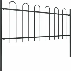 MAISON EXCLUSIVE - Clôture de jardin avec arceau en acier 714,5 x 80 cm noir