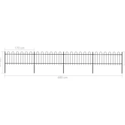 MAISON EXCLUSIVE - Clôture de jardin avec arceau en acier 714,5 x 80 cm noir