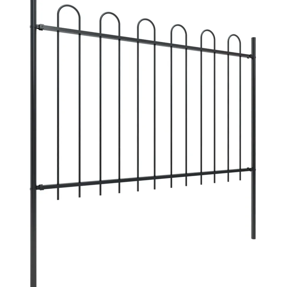 MAISON EXCLUSIVE - Clôture de jardin avec arceau en acier 1603,5 x 120 cm noir