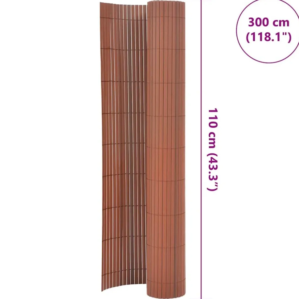 MAISON EXCLUSIVE - Clôture de jardin double face 110x300 cm marron