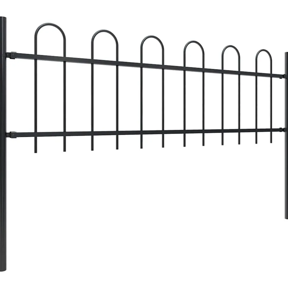 MAISON EXCLUSIVE - Clôture de jardin avec dessus en cerceau acier 1,8 m noir