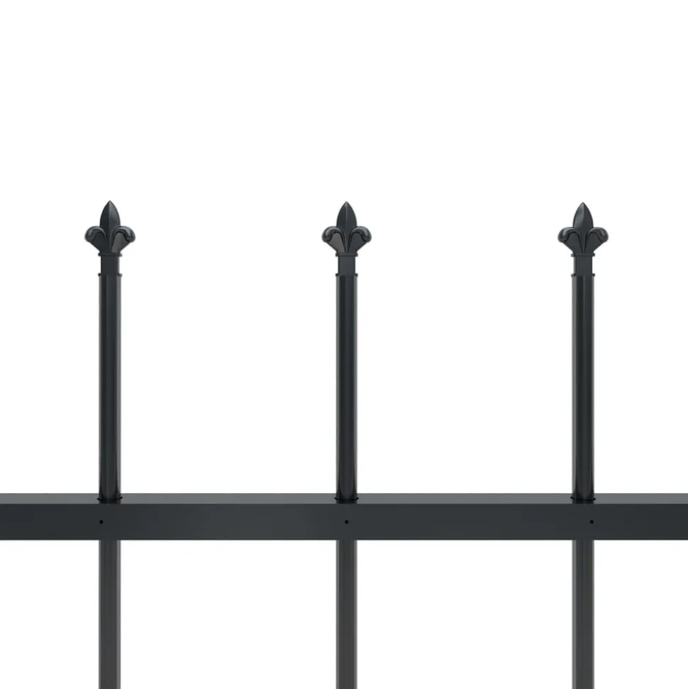 MAISON EXCLUSIVE - Clôture de jardin avec dessus en forme de lance en acier 892,5 x 120 cm noir