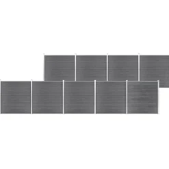 MAISON EXCLUSIVE - Clôture de jardin wpc 1564x186 cm gris