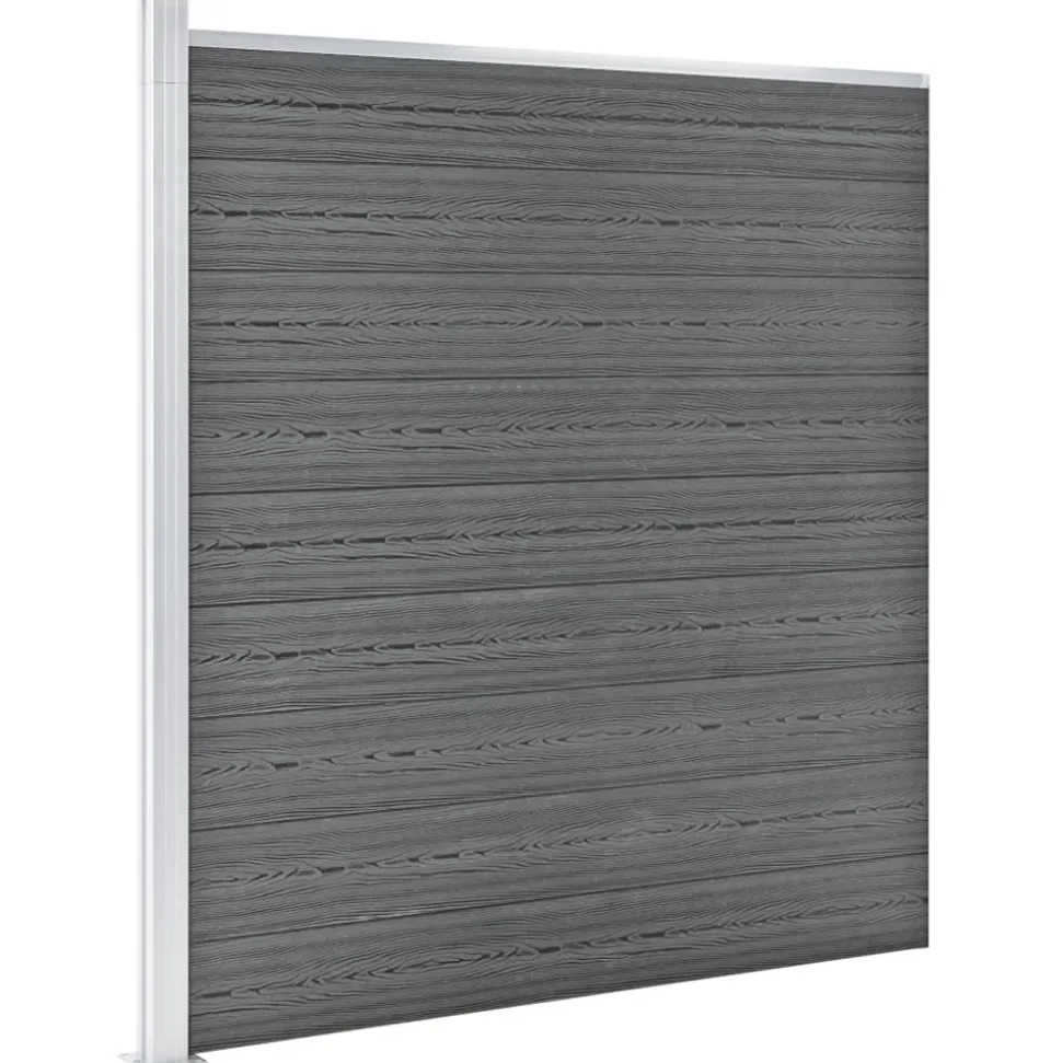 MAISON EXCLUSIVE - Clôture de jardin wpc 1564x186 cm gris