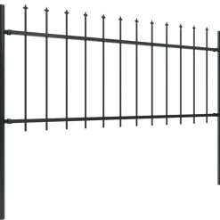 MAISON EXCLUSIVE - Clôture de jardin avec dessus en forme de lance en acier 1070 x 80 cm noir