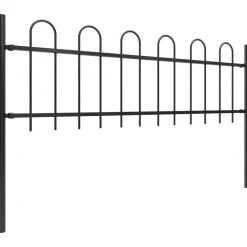 MAISON EXCLUSIVE - Clôture de jardin avec arceau en acier 714,5 x 60 cm noir