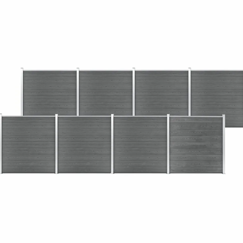 MAISON EXCLUSIVE - Clôture de jardin wpc 1391x186 cm gris