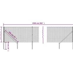 MAISON EXCLUSIVE - Clôture en treillis métallique et piquet d'ancrage vert 1,1x25m