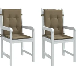MAISON EXCLUSIVE - Coussins de chaise à dossier bas lot de 2 taupe mélangé tissu