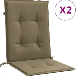 MAISON EXCLUSIVE - Coussins de chaise à dossier bas lot de 2 taupe mélangé tissu