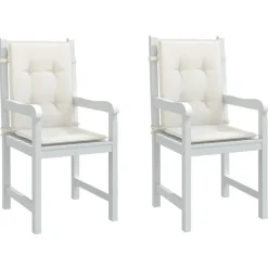 MAISON EXCLUSIVE - Coussins de chaise à dossier bas lot de 2 crème mélangé tissu