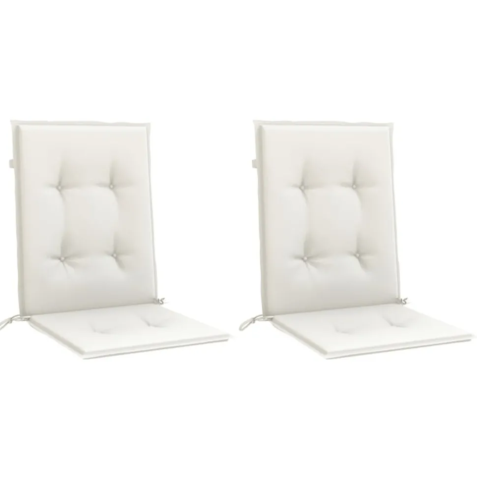 MAISON EXCLUSIVE - Coussins de chaise à dossier bas lot de 2 crème mélangé tissu