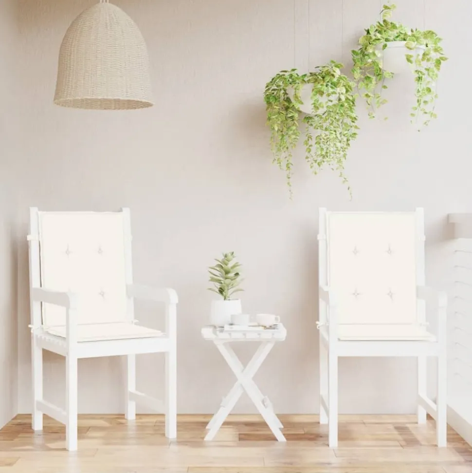 MAISON EXCLUSIVE - Coussins de chaise à dossier bas lot de 2 crème mélangé tissu