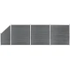 MAISON EXCLUSIVE - Ensemble de clôture wpc 3 carré + 1 incliné 619 x 186 cm gris
