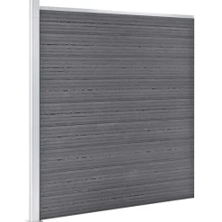 MAISON EXCLUSIVE - Ensemble de clôture wpc 3 carré + 1 incliné 619 x 186 cm gris