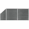 MAISON EXCLUSIVE - Ensemble de clôture wpc 2 carré + 1 incliné 446 x 186 cm gris