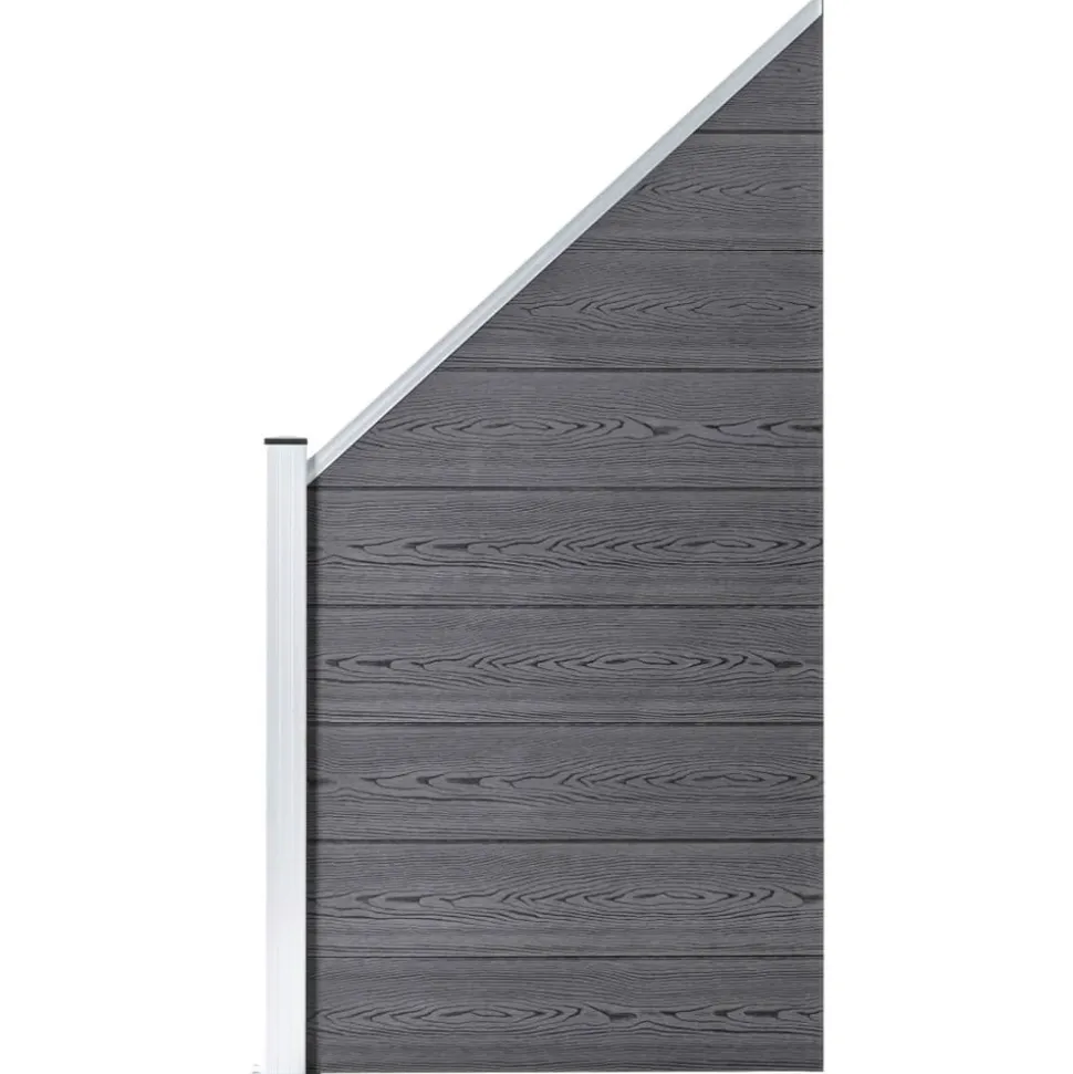MAISON EXCLUSIVE - Ensemble de clôture wpc 10 carré + 1 incliné 1830x186 cm gris