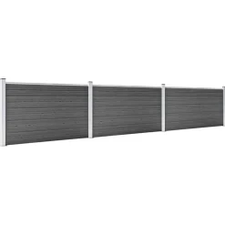 MAISON EXCLUSIVE - Ensemble de panneau de clôture wpc 526x105 cm noir