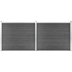 MAISON EXCLUSIVE - Ensemble de panneau de clôture wpc 353x146 cm noir