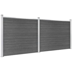 MAISON EXCLUSIVE - Ensemble de panneau de clôture wpc 353x146 cm noir