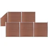 MAISON EXCLUSIVE - Ensemble de clôture wpc 5 carré + 1 incliné 965 x 186 cm marron