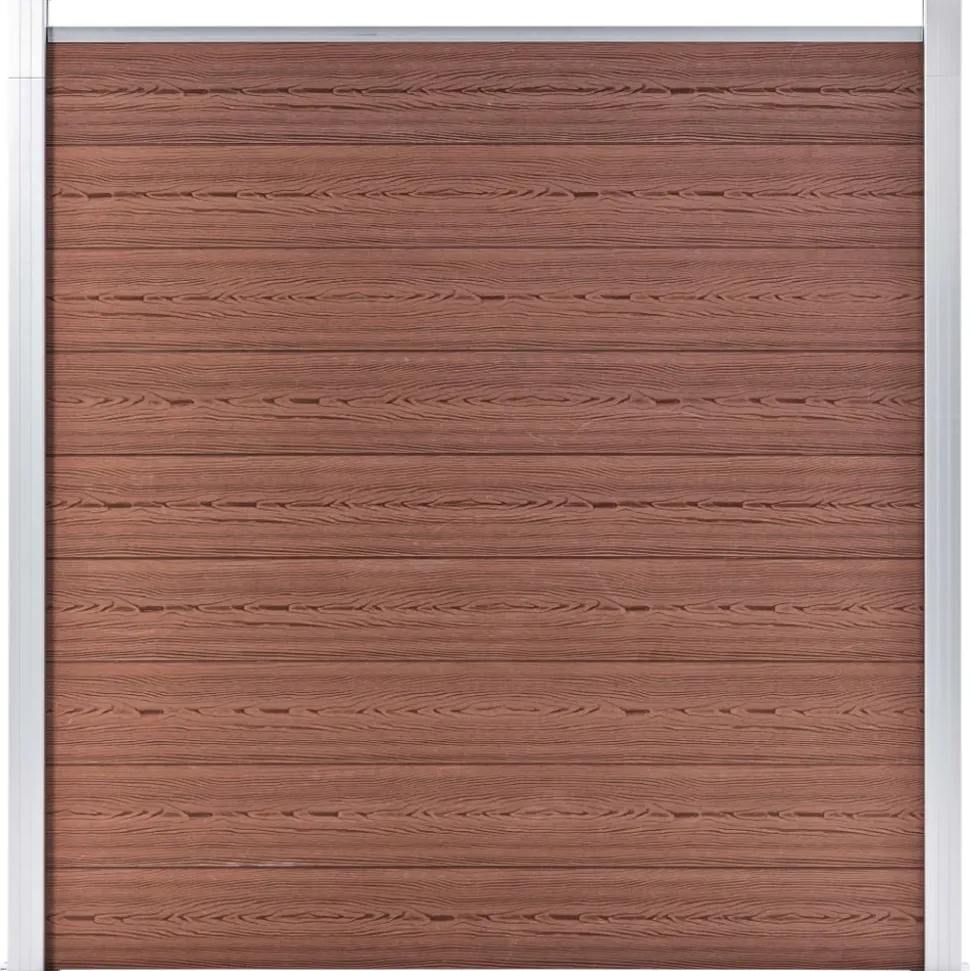MAISON EXCLUSIVE - Ensemble de clôture wpc 5 carré + 1 incliné 965 x 186 cm marron