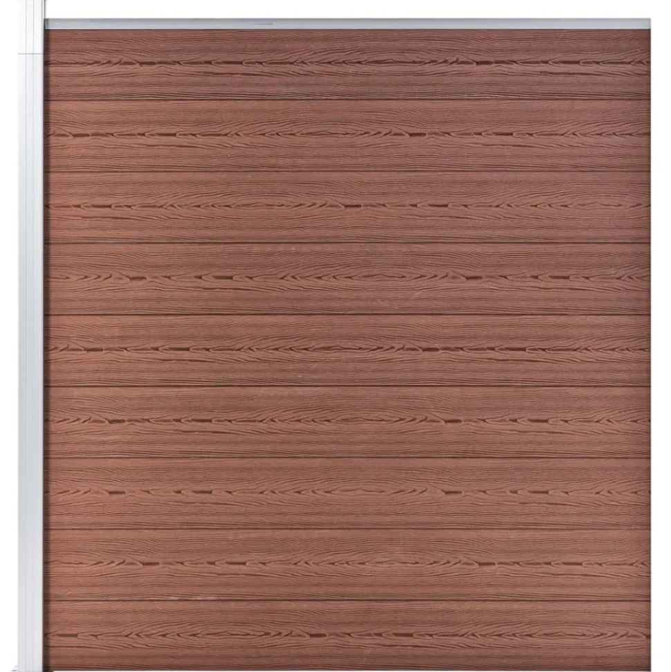 MAISON EXCLUSIVE - Ensemble de clôture wpc 5 carré + 1 incliné 965 x 186 cm marron