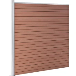 MAISON EXCLUSIVE - Ensemble de clôture wpc 7 carré + 1 incliné 1311x186 cm marron
