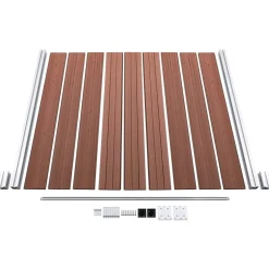 MAISON EXCLUSIVE - Ensemble de clôture wpc 7 carré + 1 incliné 1311x186 cm marron