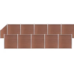 MAISON EXCLUSIVE - Ensemble de clôture wpc 10 carré + 1 incliné 1830x186 cm marron