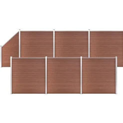 MAISON EXCLUSIVE - Ensemble de clôture wpc 6 carré + 1 incliné 1138x186 cm marron