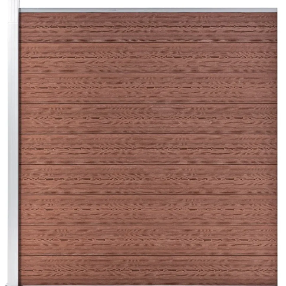 MAISON EXCLUSIVE - Ensemble de clôture wpc 6 carré + 1 incliné 1138x186 cm marron