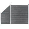 MAISON EXCLUSIVE - Ensemble de clôture wpc 1 carré + 1 incliné 273x186 cm gris
