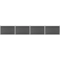 MAISON EXCLUSIVE - Ensemble de panneau de clôture wpc 699x105 cm noir